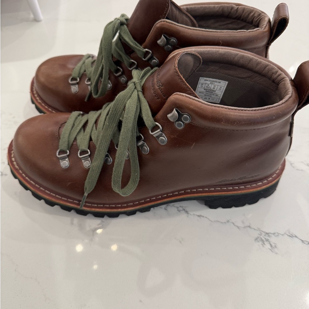 Eddie Bauer Brown and Green Leather Boots